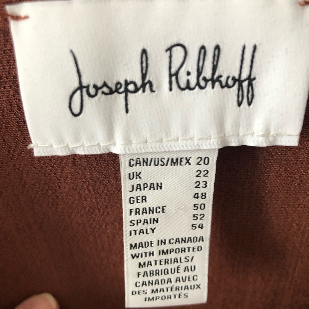 Joseph Ribkoff Rust V-Neck Short Sleeve Top - Picture 2 of 5